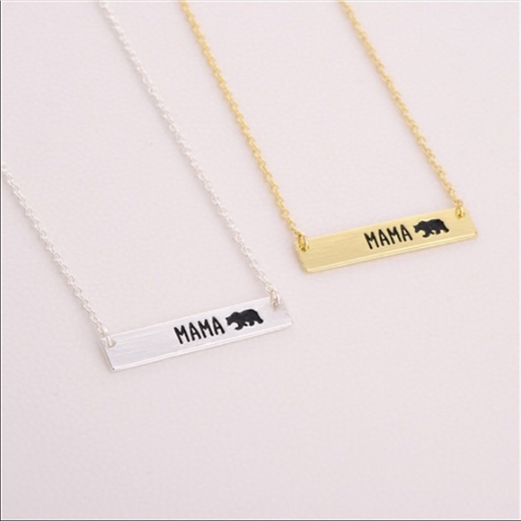 🛍5 for $25 item!🛍Mama Bear Necklace Silver Color - Picture 4 of 5
